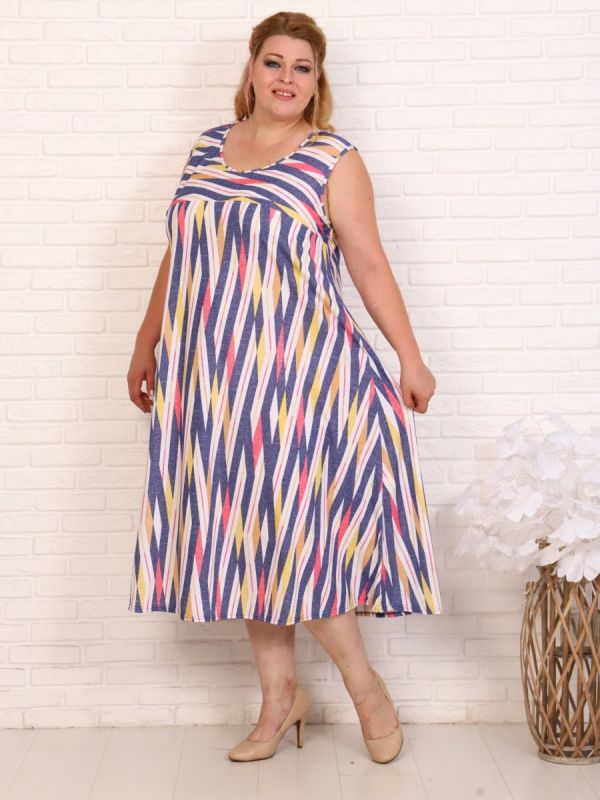 Knitted sundress Ninel (pink stripe) from