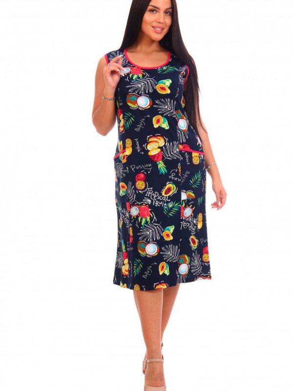 Knitted sundress Kalina (dark blue) from