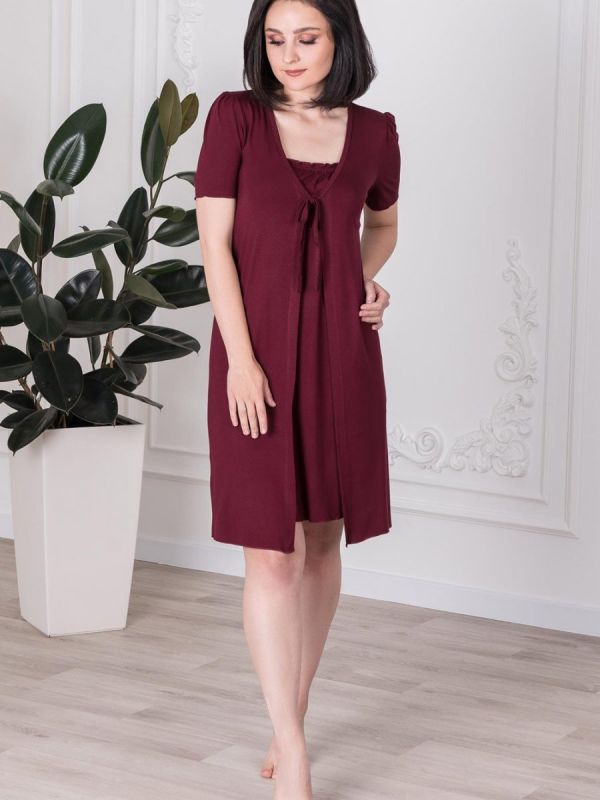 Viscose robe Valeria (burgundy) pp