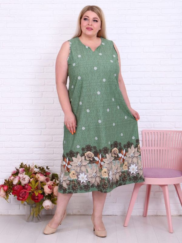 Knitted sundress Green field from