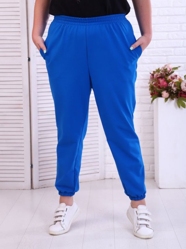 Knitted trousers Svetlana (blue) from