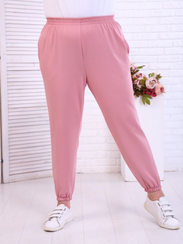 Knitted trousers Svetlana (pink) from