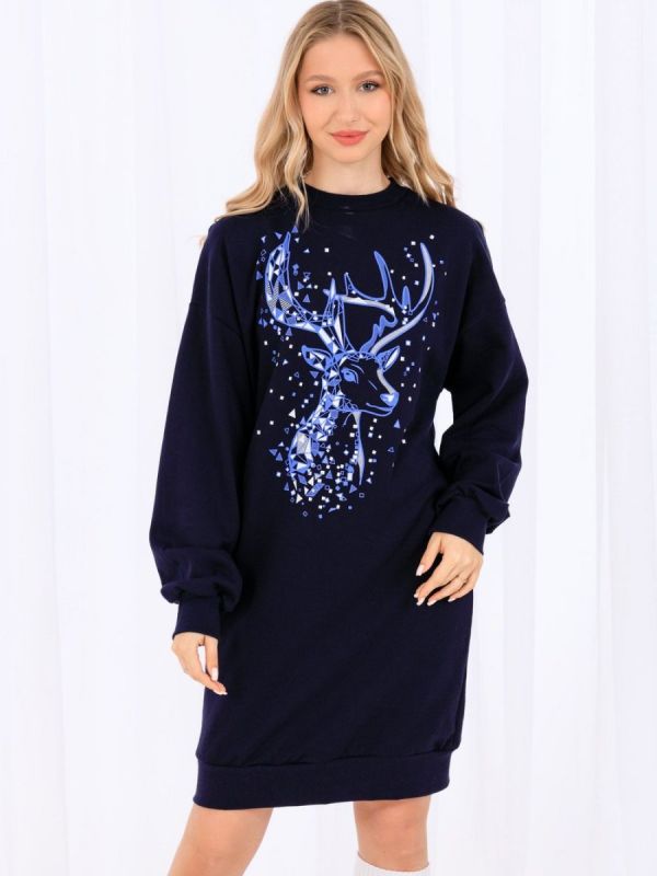 Knitted tunic Milovana (dark blue) pp