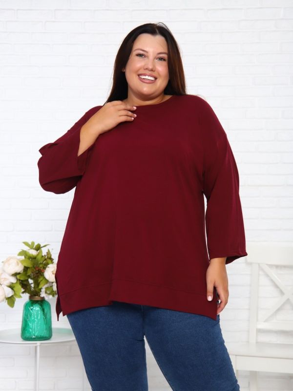 Knitted tunic Evelia (burgundy) from