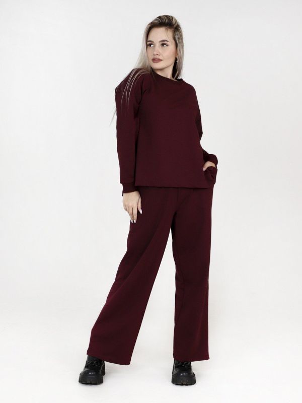 Knitted suit Saneta (wine) pp