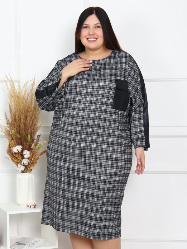 Women's dress Madeleine (gray check)