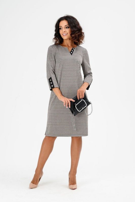 Knitted dress Anita (gray-black) pp