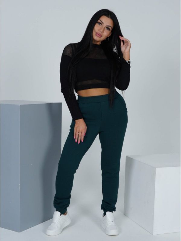 Knitted trousers Bertilla (emerald) pp