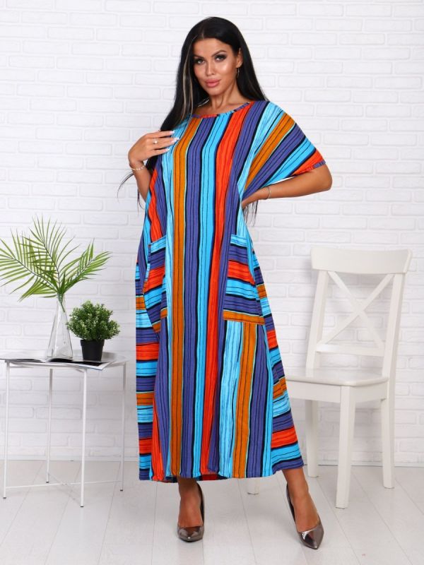 Knitted dress Dobeslava (stripes) pp