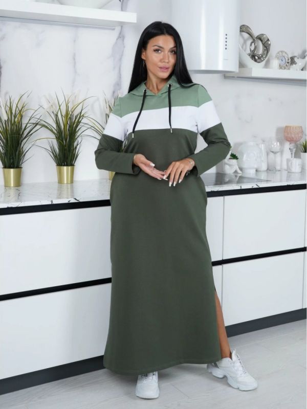 Knitted dress Khadija (olive) pp